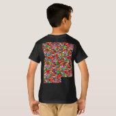 世界の旗-印刷された前部および背部 Tシャツ (裏面フル)