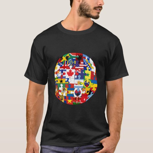 世界の旗 国旗 国際旗 Tシャツ (正面)
