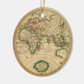 世界の旧式な地図 セラミックオーナメント (左)