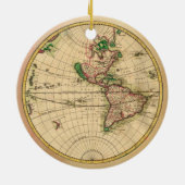 世界の旧式な地図 セラミックオーナメント (裏面)
