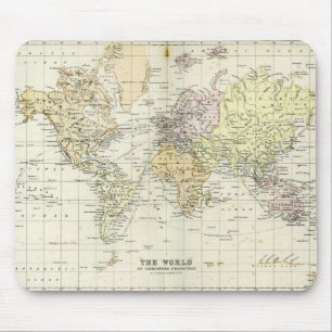 世界の旧式な地図 マウスパッド