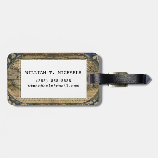 世界の旧式な地図 ラゲッジタグ (裏面横)