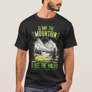 世界の景色を見るために山を登ろう メンズ レディース ヴィンテージ Tシャツ