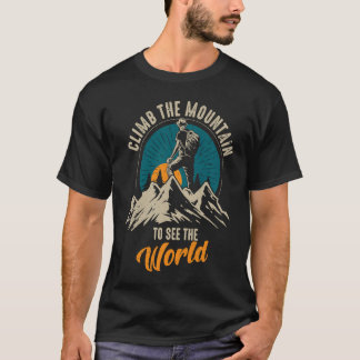 世界の景色を見るために山を登ろう メンズ レディース ヴィンテージ Tシャツ