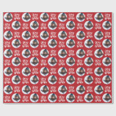 世界の書道への喜びラウンドフォトレッド ラッピングペーパー (フラット)