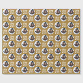 世界の書道への喜びラウンドフォト金ゴールド ラッピングペーパー (フラット)