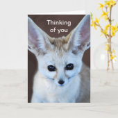 世界の最もかわいいFennecのキツネ カード (黄色い花)