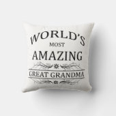 世界の最もすばらしい曾祖母 クッション (裏面)
