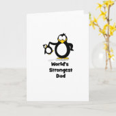 世界の最も強いパパのペンギン カード (黄色い花)