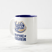 世界の最も最高のなグラフィックデザイナー ツートーンマグカップ (正面左)
