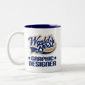 世界の最も最高のなグラフィックデザイナー ツートーンマグカップ (左)