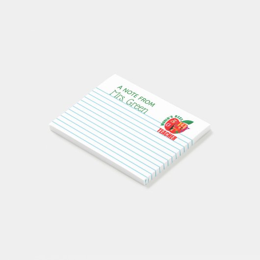 世界の最も最高のな先生からのパーソナライズなAppleノート ポストイット (アングル)