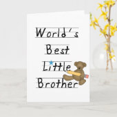 世界の最も最高のな弟のTシャツおよびギフト カード (黄色い花)