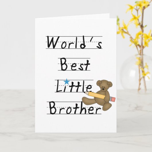 世界の最も最高のな弟のTシャツおよびギフト カード (黄色い花)