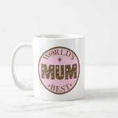 世界の最も最高のな星の円のピンクのミイラのマグ コーヒーマグカップ (左)