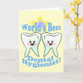 世界の最も最高のな歯科衛生士 カード (黄色い花)