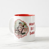 世界の最も最高のな理容師のヴィンテージ ツートーンマグカップ (正面左)