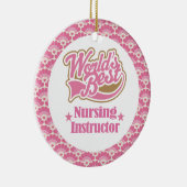 世界の最も最高のな看護のインストラクター セラミックオーナメント (右)