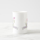 世界の最も最高のな祖母の水彩画の花花束 ボーンチャイナマグカップ (正面)