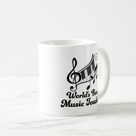 世界の最も最高のな音楽の先生のギフト コーヒーマグカップ (正面右)