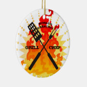 世界の最も素晴らしいグリルのシェフのクリスマスのオーナメント セラミックオーナメント (右)