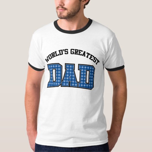 世界の最も素晴らしいパパのワイシャツの格子縞 Tシャツ (正面)
