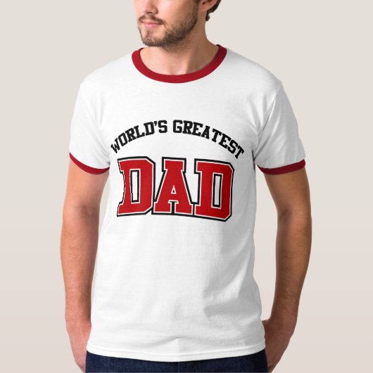 世界の最も素晴らしいパパのワイシャツの赤 Tシャツ (正面)