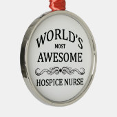 世界の最も素晴らしいホスピスのナース メタルオーナメント (右)