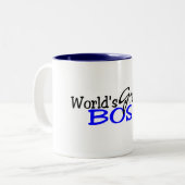 世界の最も素晴らしいボスの黒の青 ツートーンマグカップ (正面左)