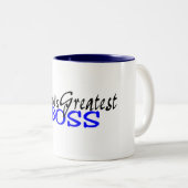 世界の最も素晴らしいボスの黒の青 ツートーンマグカップ (正面右)