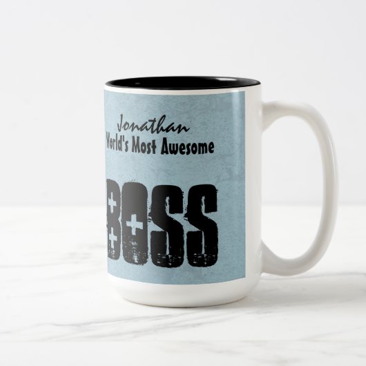 世界の最も素晴らしいボス青くグランジなV12 ツートーンマグカップ (右)