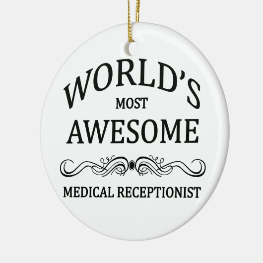 世界の最も素晴らしい医学の受付係 セラミックオーナメント (左)