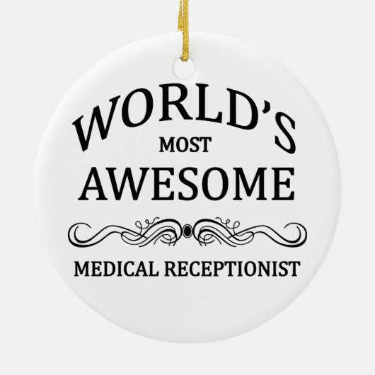 世界の最も素晴らしい医学の受付係 セラミックオーナメント (裏面)