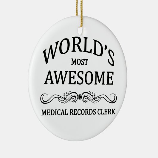 世界の最も素晴らしい医療記録の事務員 セラミックオーナメント (右)