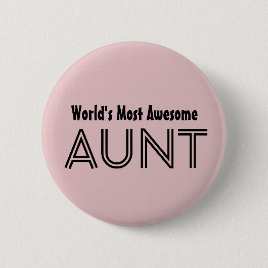 世界の最も素晴らしい叔母さんカスタムなピンクのギフトの項目01 缶バッジ (正面)