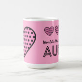 世界の最も素晴らしい叔母さん水玉模様のハートV01 マグカップ (中央)