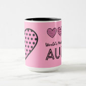 世界の最も素晴らしい叔母さん水玉模様のハートV01 マグカップ (中央)