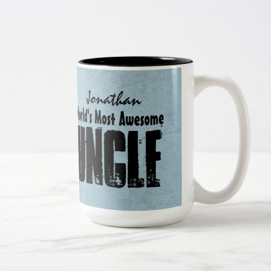 世界の最も素晴らしい叔父さん青くグランジなV11 ツートーンマグカップ (右)