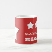 世界の最も素晴らしい夫および父B077 コーヒーマグカップ (中央)