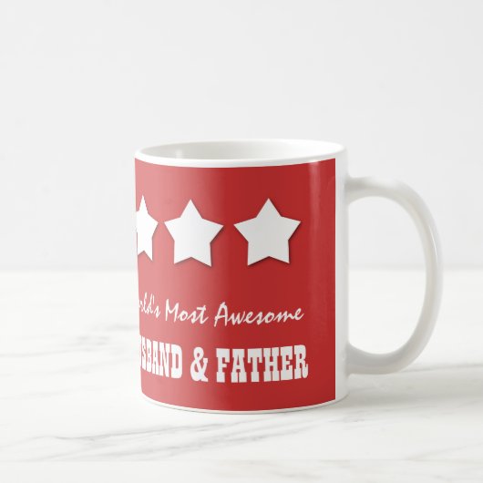 世界の最も素晴らしい夫および父B077 コーヒーマグカップ (右)