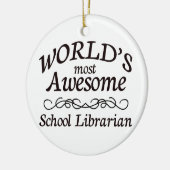 世界の最も素晴らしい学校司書 セラミックオーナメント (左)