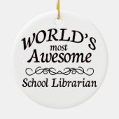 世界の最も素晴らしい学校司書 セラミックオーナメント (裏面)