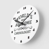 世界の最も素晴らしい心臓学医 ラウンド壁時計 (傾斜)