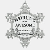 世界の最も素晴らしい教女 スノーフレークピューターオーナメント (正面)