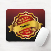 世界の最も素晴らしい消防士の金ゴールドの赤い賞 マウスパッド (マウス)