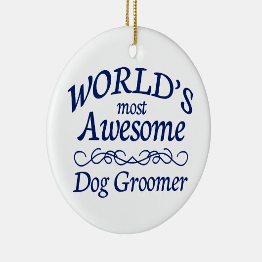 世界の最も素晴らしい犬のトリマー セラミックオーナメント (右)