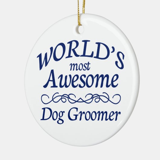 世界の最も素晴らしい犬のトリマー セラミックオーナメント (左)