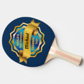 世界の最も素晴らしい祖父の金ゴールドの青い賞 卓球ラケット (横)