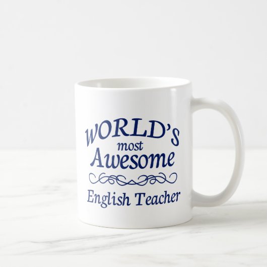 世界の最も素晴らしい英語の先生 コーヒーマグカップ (右)