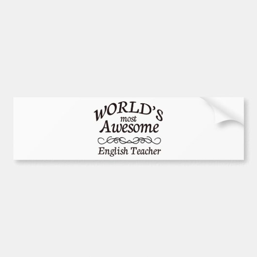 世界の最も素晴らしい英語の先生 バンパーステッカー (正面)